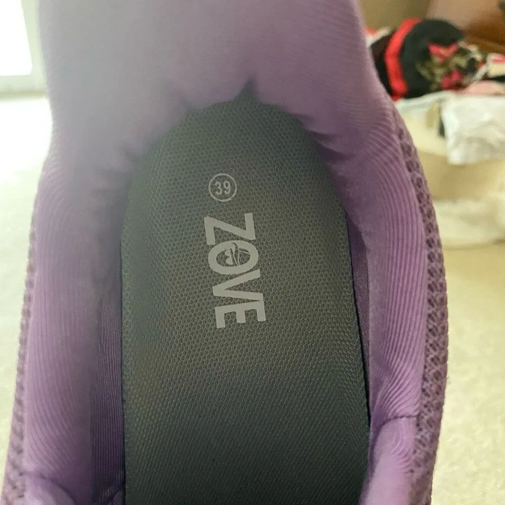 Zove Women Tennis Shoes Wide Toe Breathable Gym Workout Shoes Sz 8.5 NWT slip on